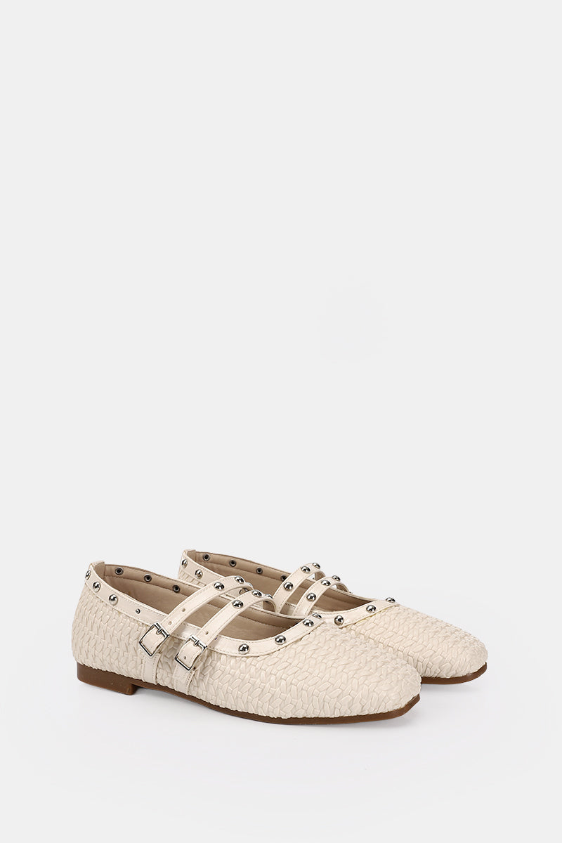 BEIGE WOVEN MARY JANE