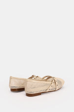 CROSS STRAP BEIGE BALLERINA