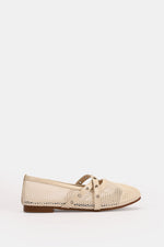 CROSS STRAP BEIGE BALLERINA