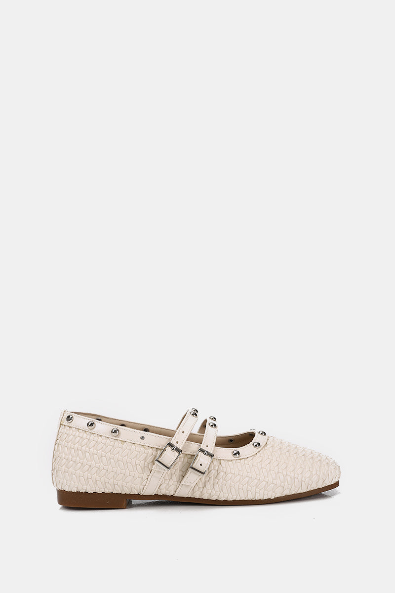 BEIGE WOVEN MARY JANE