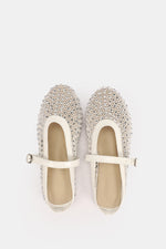 JEWELED WHITE MULE