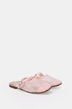 PINK FLORAL MESH MULE