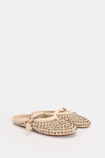 JEWELED BEIGE MULE