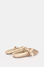 JEWELED BEIGE MULE
