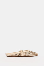JEWELED BEIGE MULE