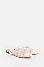 CREAMY FLORAL MESH MULE
