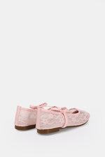 PINK FLORAL MESH BALLERINA