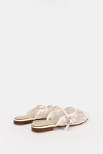 CREAMY FLORAL MESH MULE