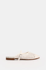 CREAMY FLORAL MESH MULE