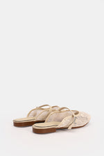 BEIGE FLORAL MESH MULE