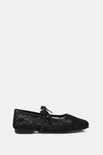 BLACK FLORAL MESH BALLERINA