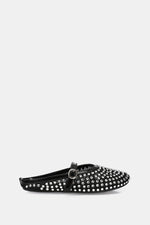 JEWELED BLACK MULE