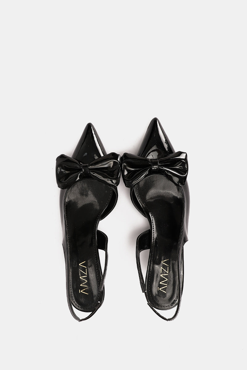 BLACK VERNE KITTEN PUMPS