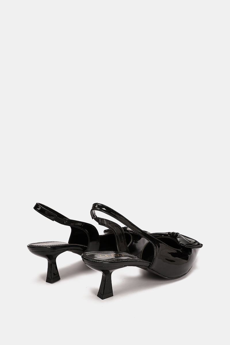 BLACK VERNE KITTEN PUMPS