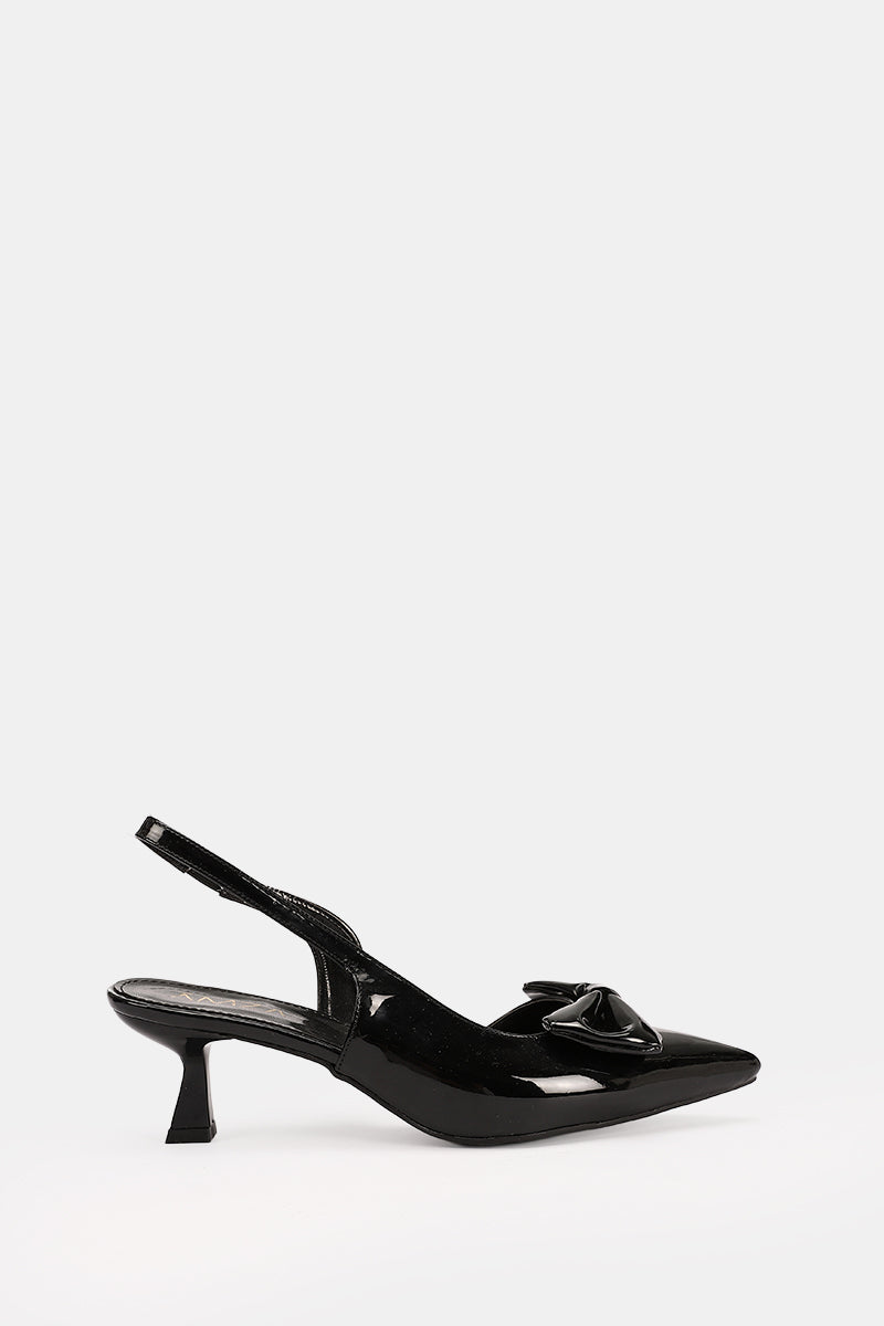 BLACK VERNE KITTEN PUMPS