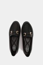 BLACK CHAINED CUSHIONED LOAFER