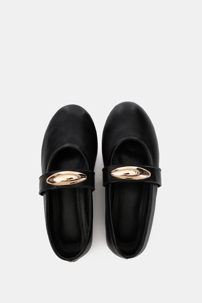 BLACK GOLD BUCKLE MARY JANE