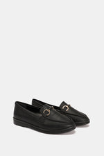 BLACK CHAINED CUSHIONED LOAFER