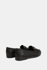 BLACK CHAINED CUSHIONED LOAFER
