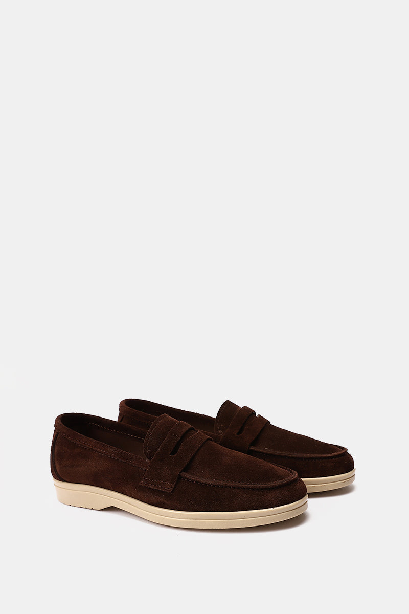 DARK BROWN LEATHER TASSEL LOAFERS