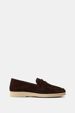 DARK BROWN LEATHER TASSEL LOAFERS