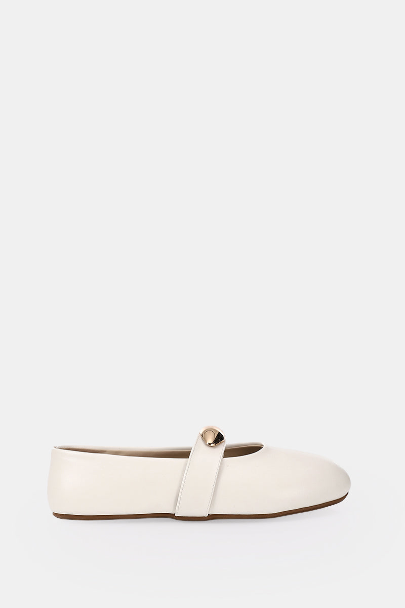 GOLD BUCKLE OFF WHITE MARY JANE