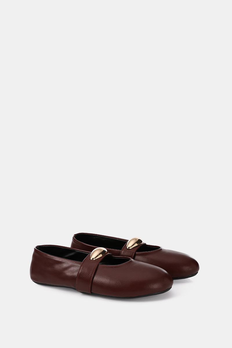 GOLD BUCKLE BORDEAUX MARY JANE
