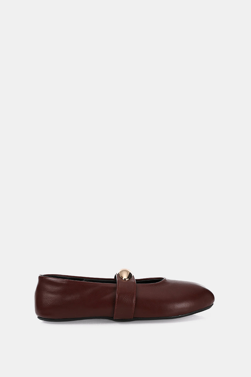 GOLD BUCKLE BORDEAUX MARY JANE