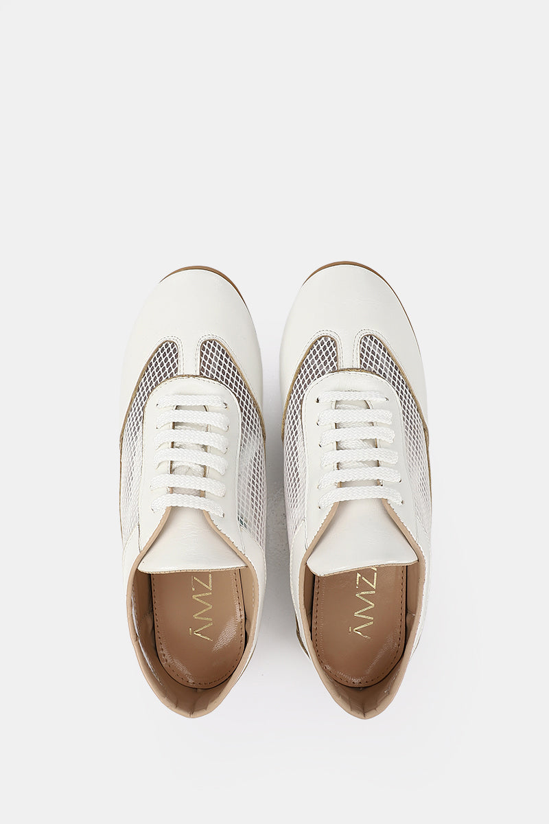 WHITE MESH SNEAKERS