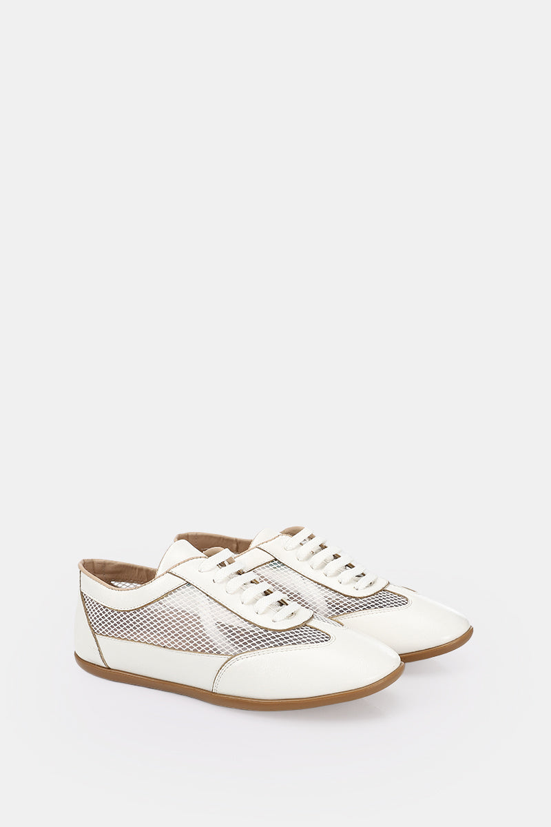 WHITE MESH SNEAKERS
