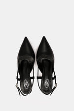 SLINGBACK BLACK KITTEN HEELS