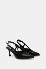 SLINGBACK BLACK KITTEN HEELS