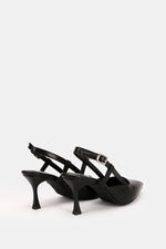 SLINGBACK BLACK KITTEN HEELS