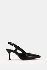 SLINGBACK BLACK KITTEN HEELS