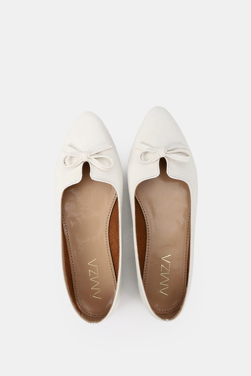 LEATHER KITTEN WHITE BALLERINA