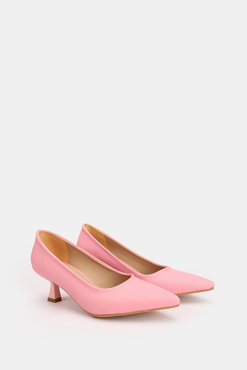 POINTED TOE PINK KITTEN HEELS