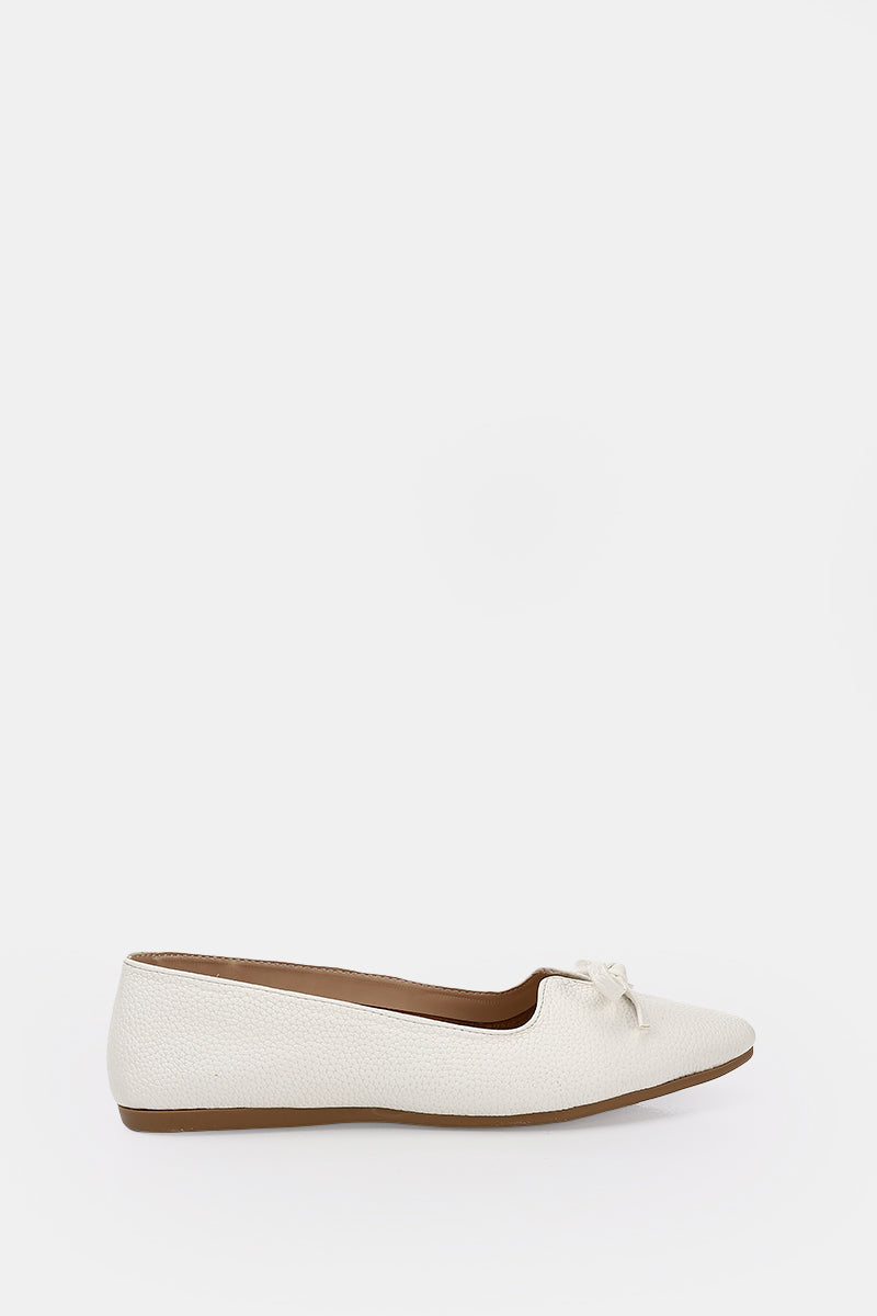 LEATHER KITTEN WHITE BALLERINA