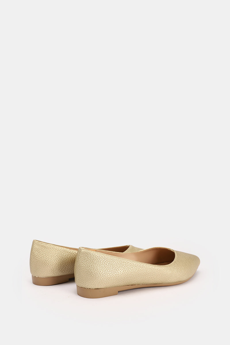 GOLD FLAT LEATHER BALLET