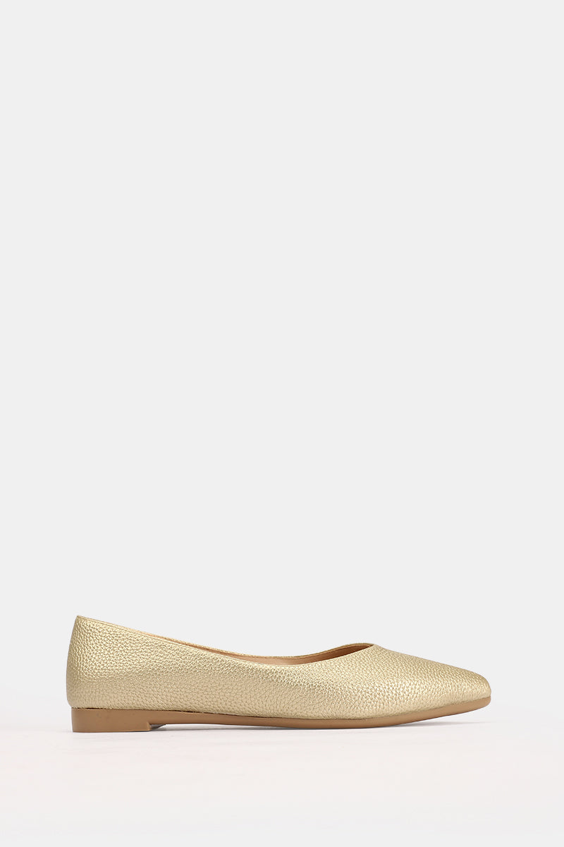 GOLD FLAT LEATHER BALLET