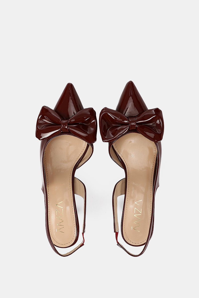 BORDEAUX KITTEN PUMPS