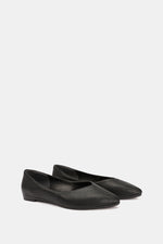 BLACK FLAT LEATHER BALLET