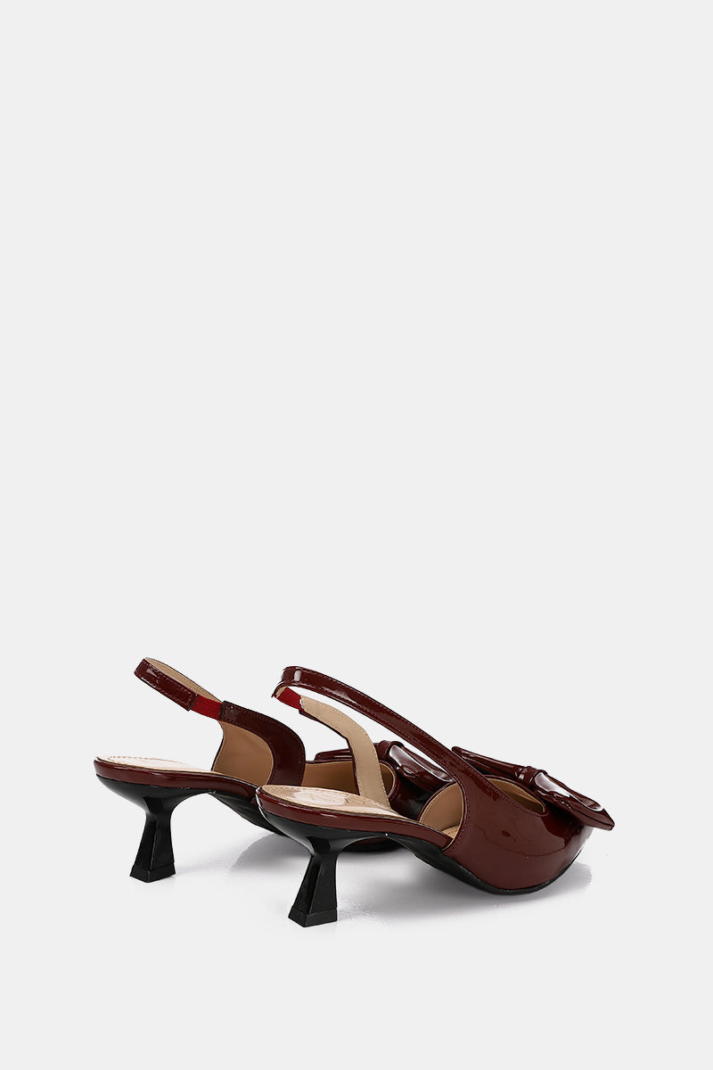 BORDEAUX KITTEN PUMPS