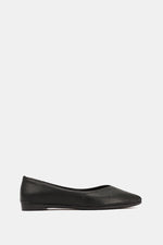 BLACK FLAT LEATHER BALLET