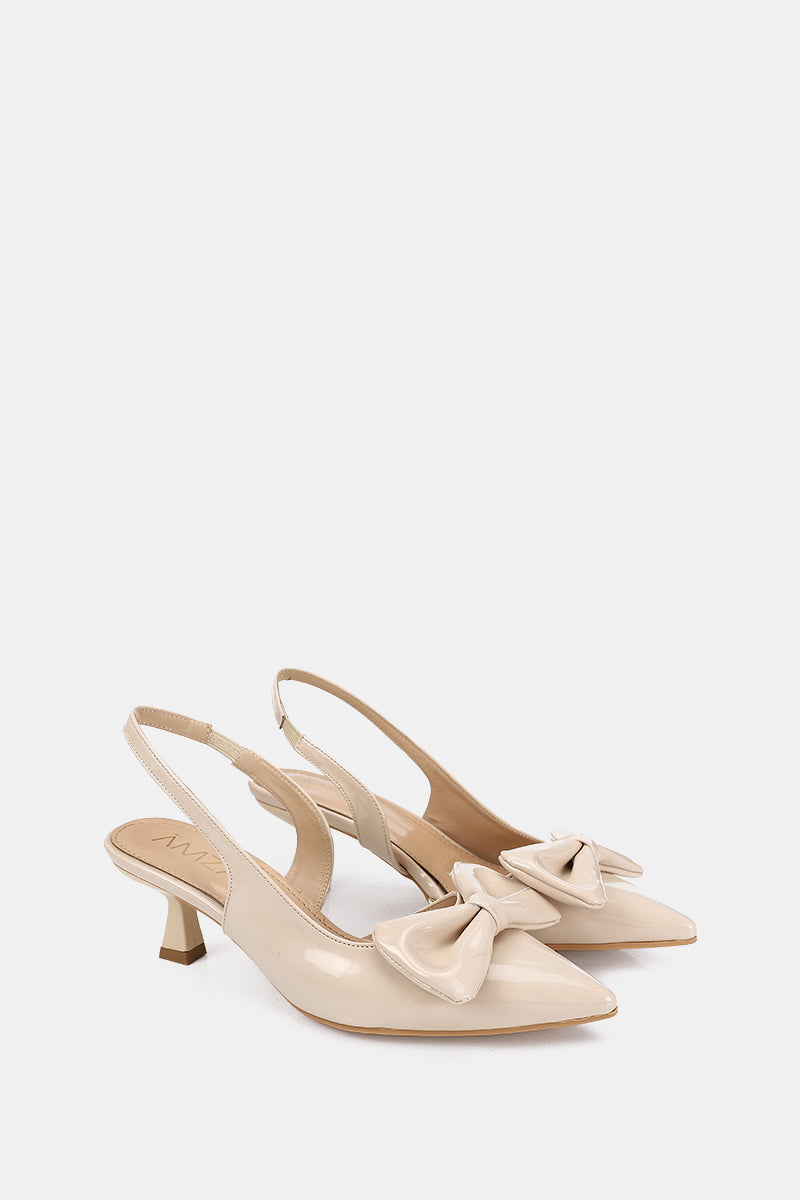 BEIGE KITTEN PUMPS