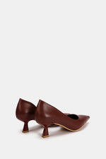 BURGUNDY OPEN KITTEN PUMPS
