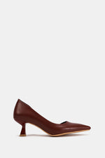 BURGUNDY OPEN KITTEN PUMPS