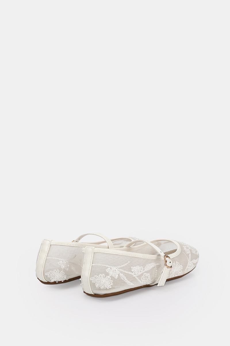 WHITE PEONY SHEER BALLERINA