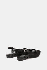 SLINGBACK BLACK FLORAL MESH MULE