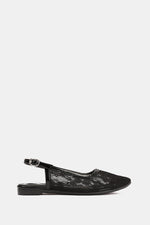 SLINGBACK BLACK FLORAL MESH MULE