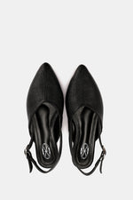 SLINGBACK BUCKLE BLACK MULE